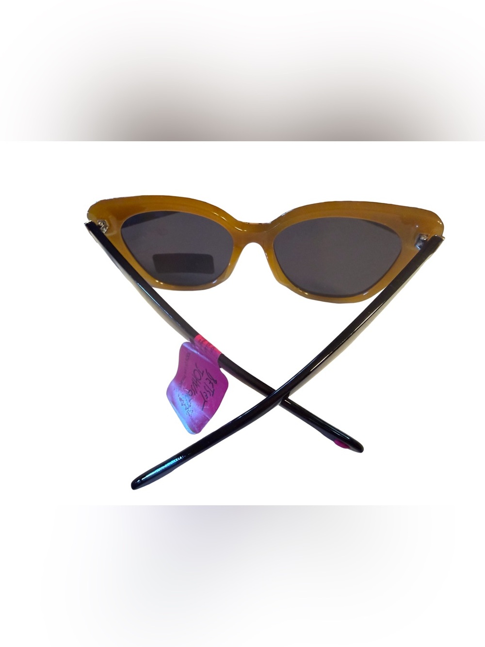 Betsey Johnson NWT Multicolor Leopard Cat-Eye Sunglasses Black Lenses (G014) - Picture 6 of 8